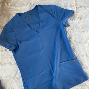 Figs Ceil Blue Casma Scrub Top XXS